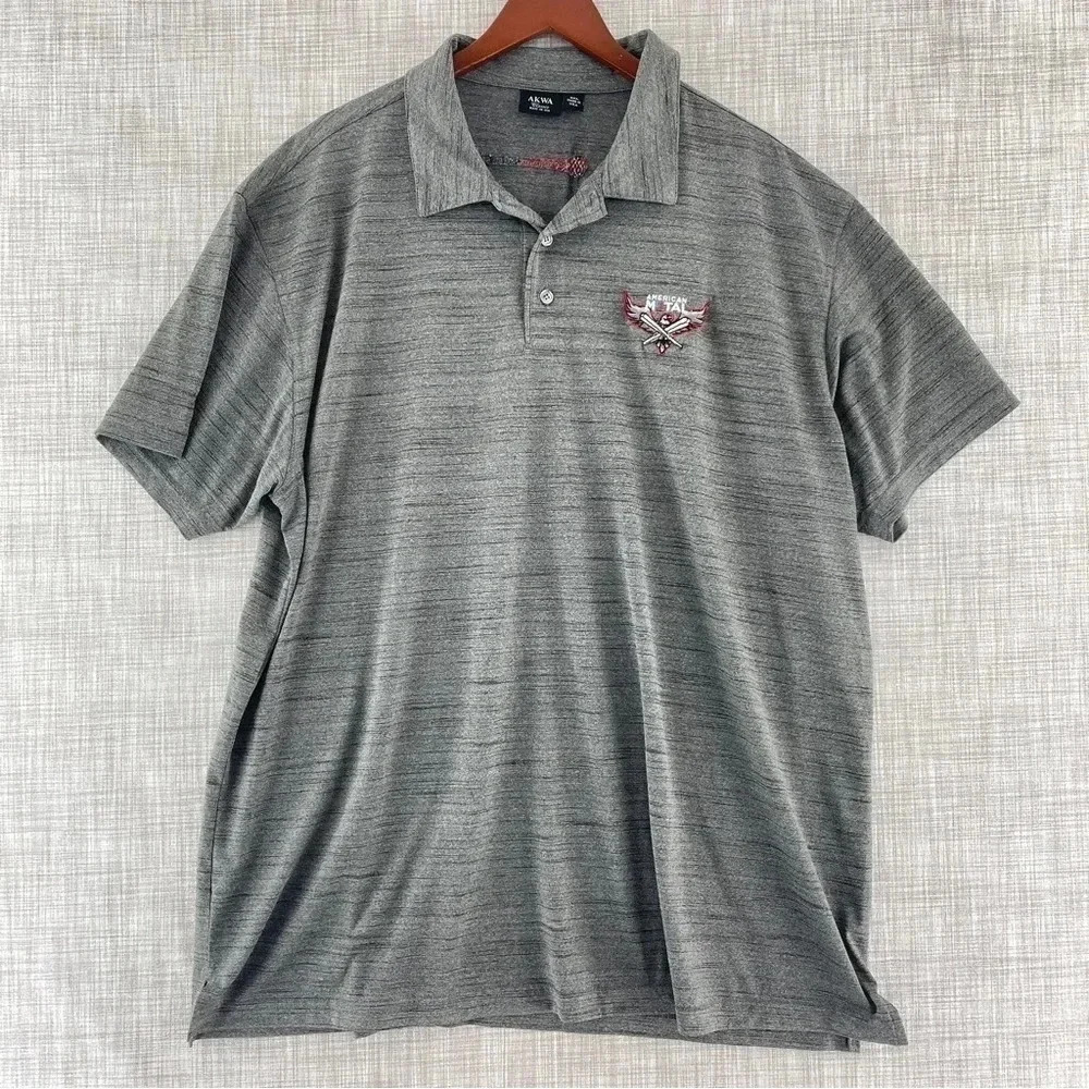 Vintage AKWA Made In U.S.A Embroidered Logo Polo Shirt Men's 3XL - 1162/11 b